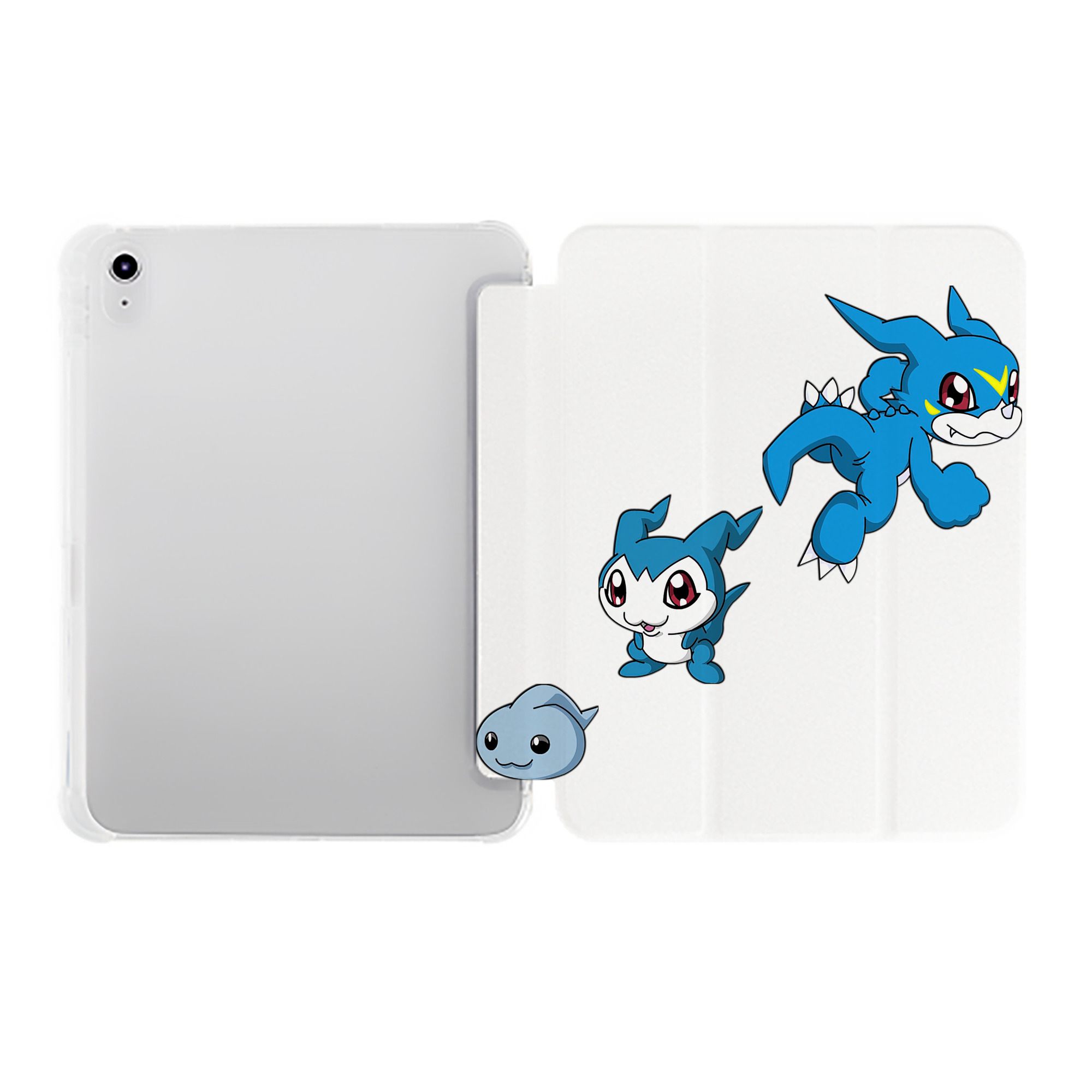 （画像用） Digimon デジタルモンスター/デジモン IPad ケース ペン収納付き 三つ折りスタンド PUレザー×シリコン 対応機種9.5/10.5/10.9インチ